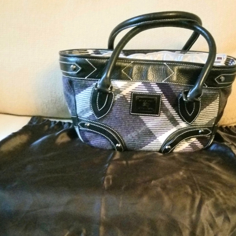Rare Burberry Blue & White Nova Check Tote Bag - Picture 11 of 12